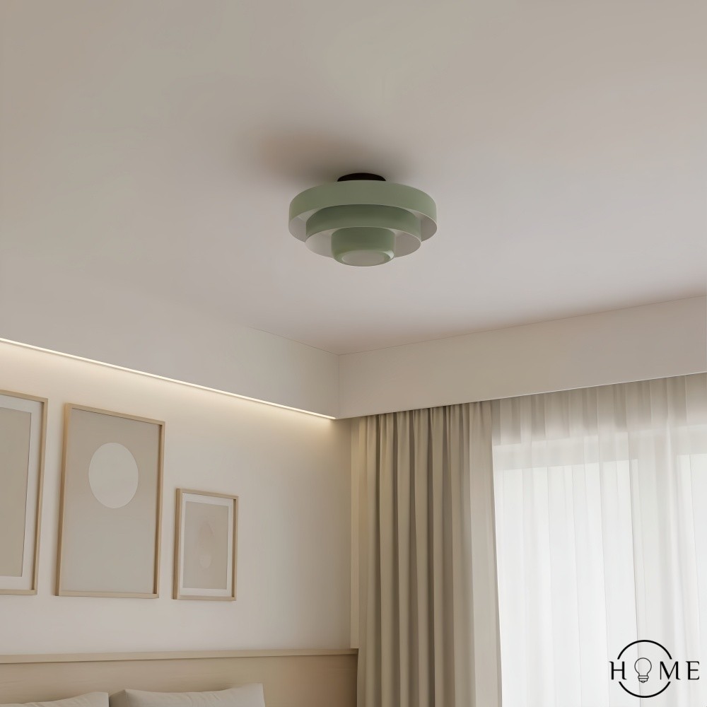 Veleora Bauhaus Drielaagse Plafondlamp - Kleurrijke Metalen Schijflamp HL1843