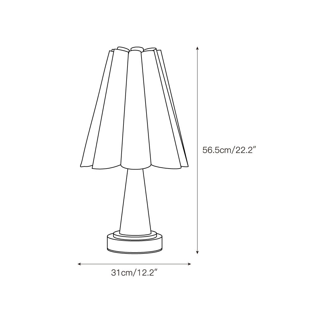 Shadon marmeren geplooide tafellamp HL3233