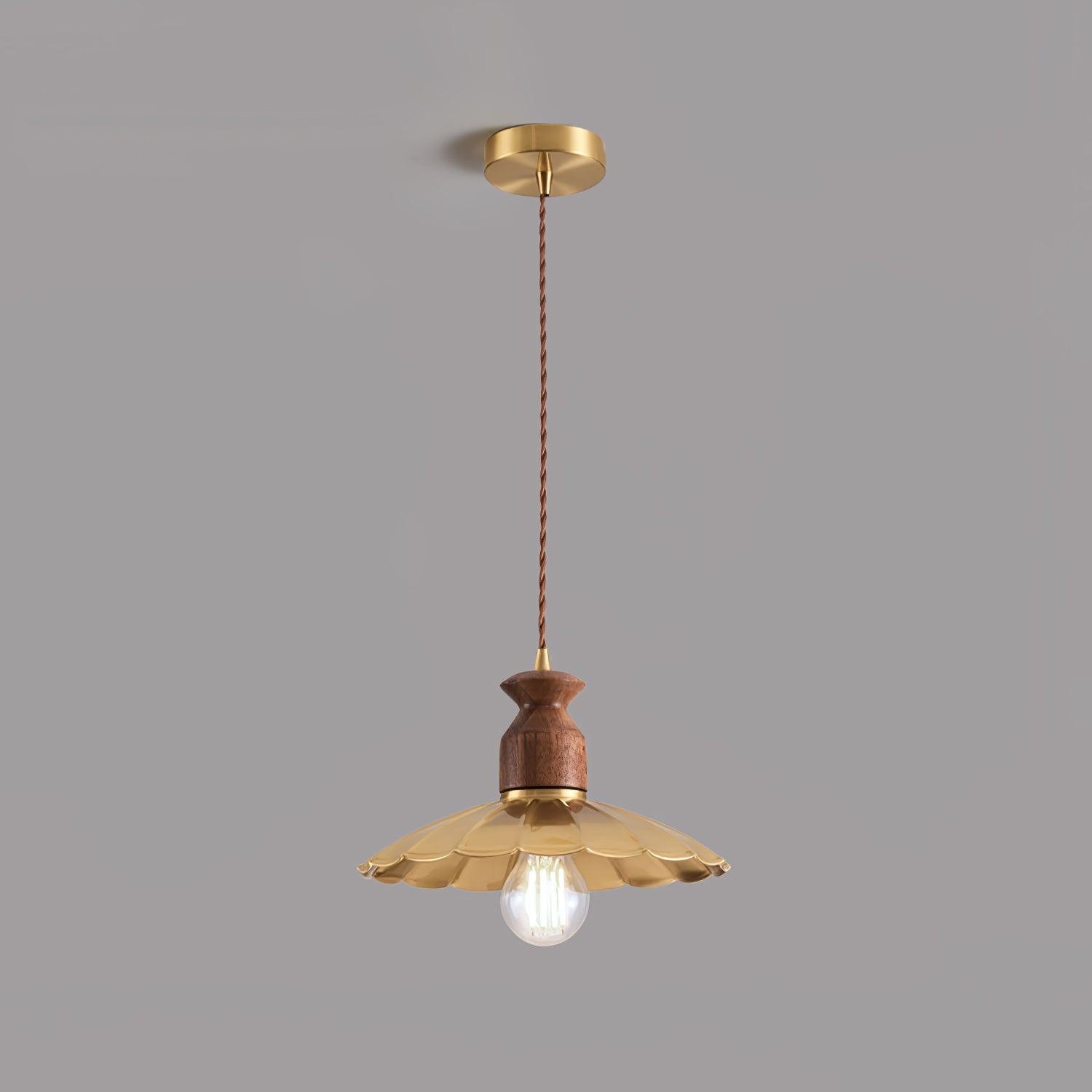Ronde messing metalen badge gouden hanglamp HL389