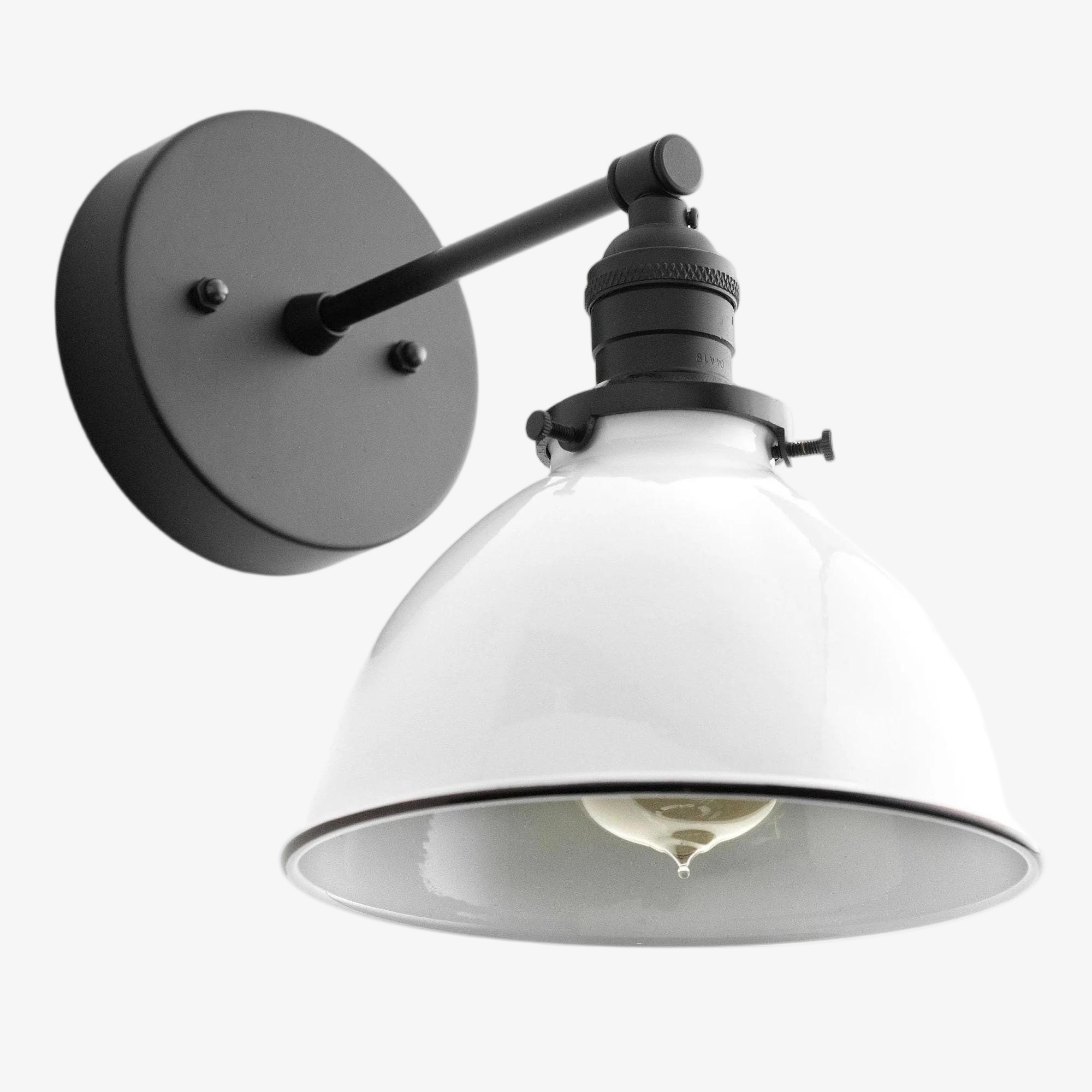 Conique Metalen Wandlamp - Witte Metalen Kap - Industriële Moderne Verlichting HL1669