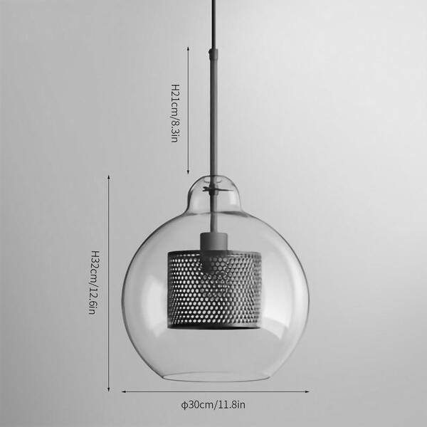 Vintage Glazen Hanglamp Industriele Woonkamer HL41