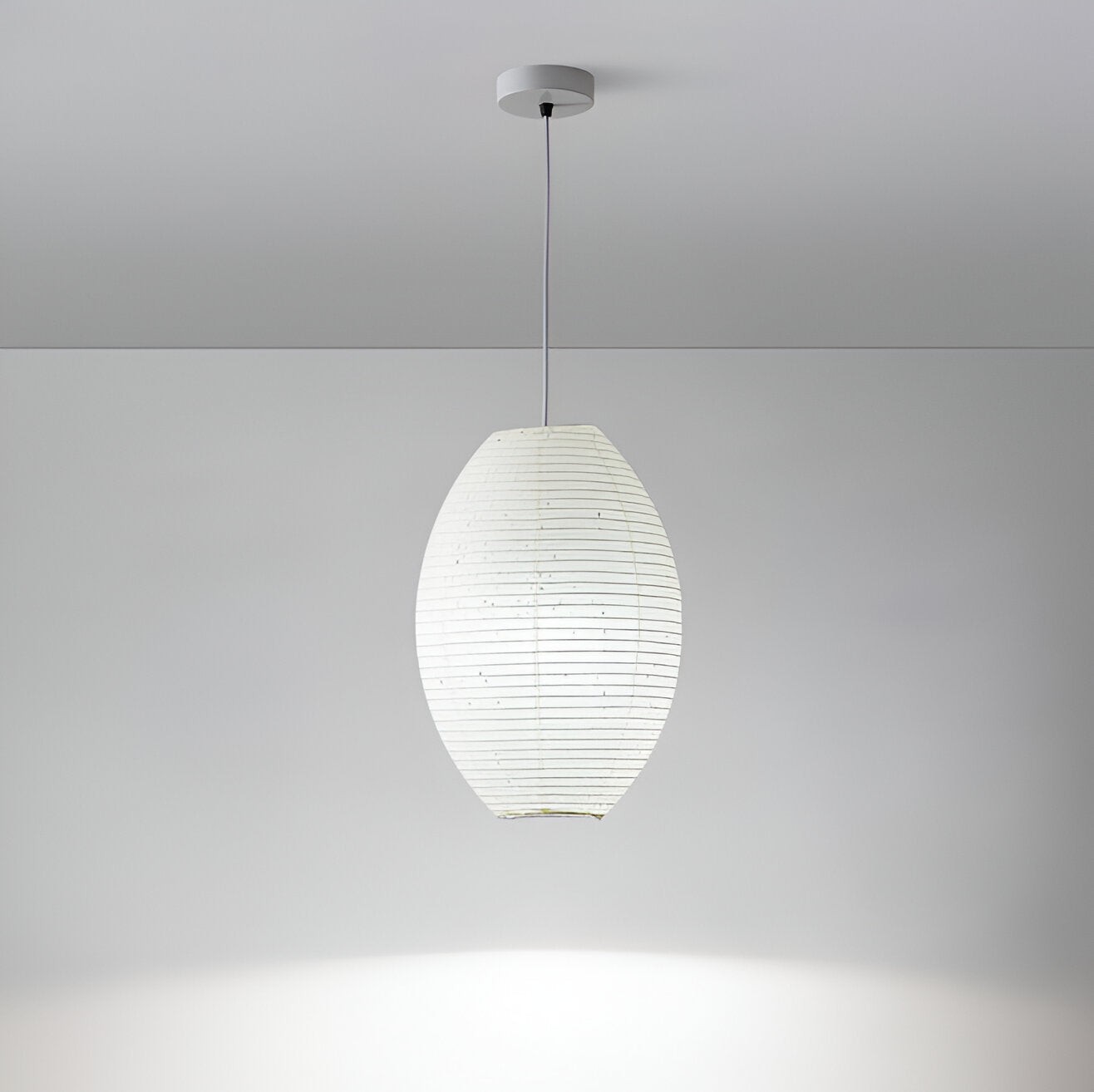 Traditionele Japandi Wabi-Sabi elliptische papieren hanglamp HL3495