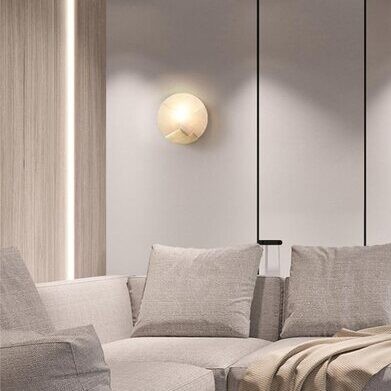 Zuiver Koper Marmeren Maan Wandlamp HL57