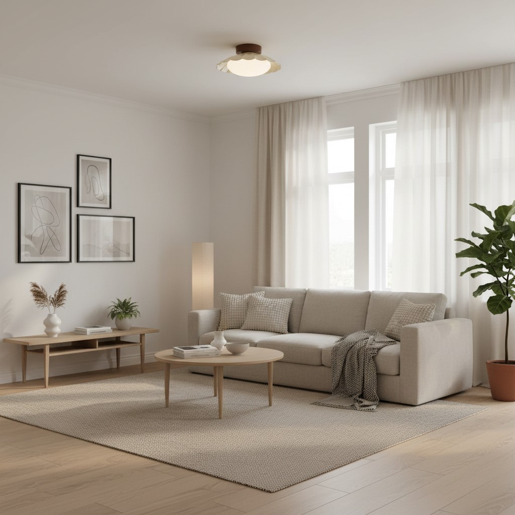 Pluvoria Moderne Minimalistische Plafondlamp met Gegolfde Wolken - Strakke Plafondlamp met Schone Lijnen HL2328