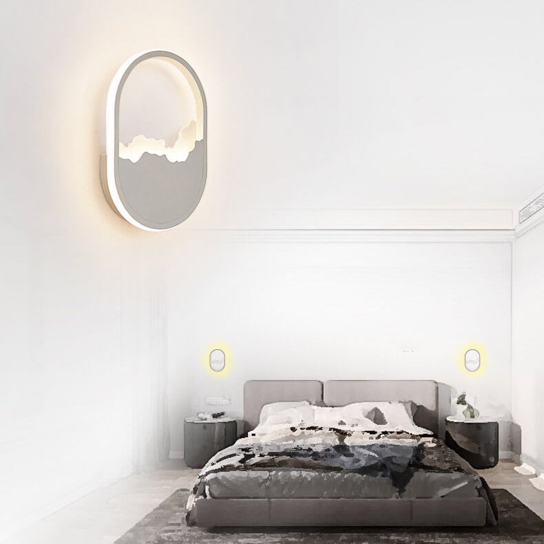 WaveGlow - Moderne ovale LED wandlamp van ijzer met een verfijnd golfdesign HL1212
