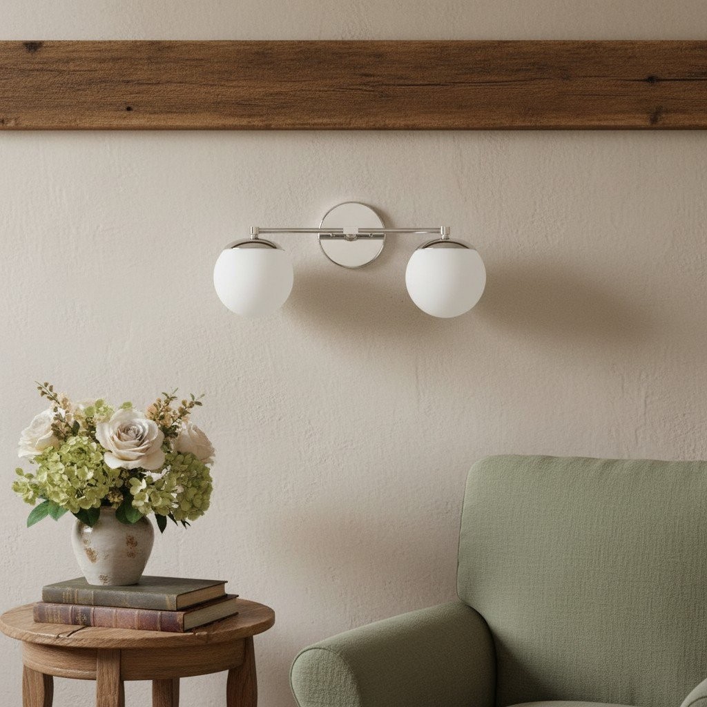 Glorica Glazen Badkamerlamp - Art Deco Messing Wandlamp Modern HL1754