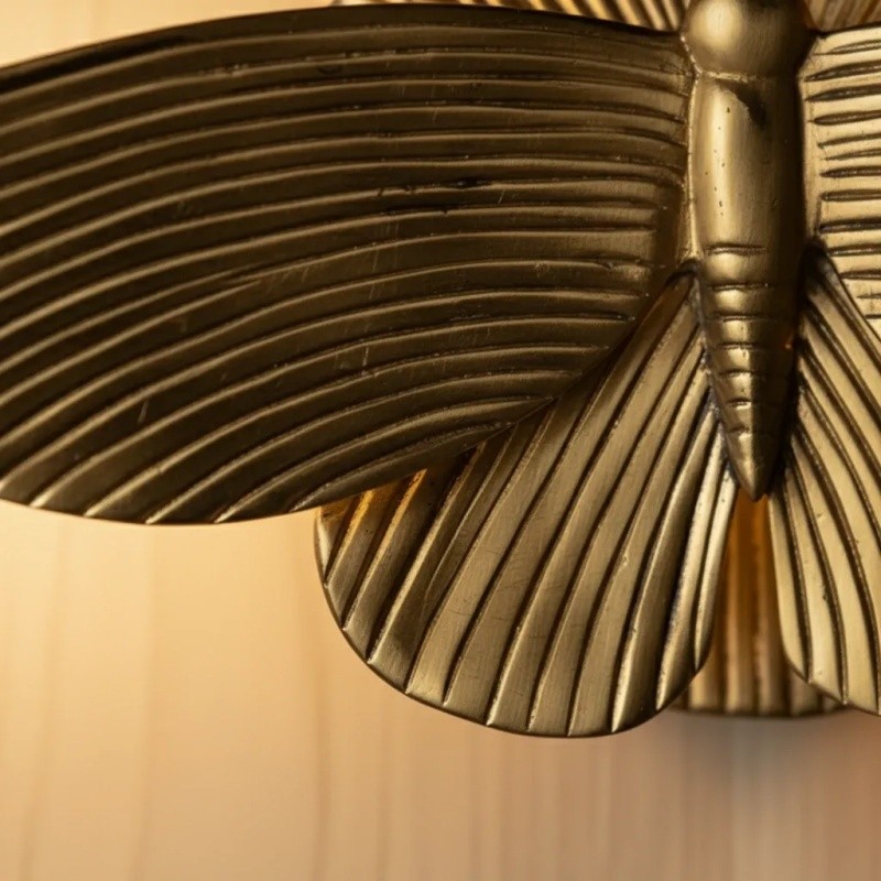 Mothriel wandlamp in de vorm van een mot - Sculpturaal design decoratieve wandlamp voor de slaapkamer HL2467