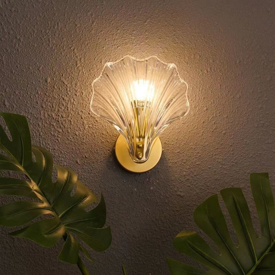 Moderne glazen design wandlamp in schelpvorm HL61