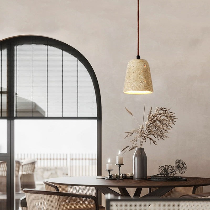 Traditionele Japanse Travertijn Houten Hanglamp HL869