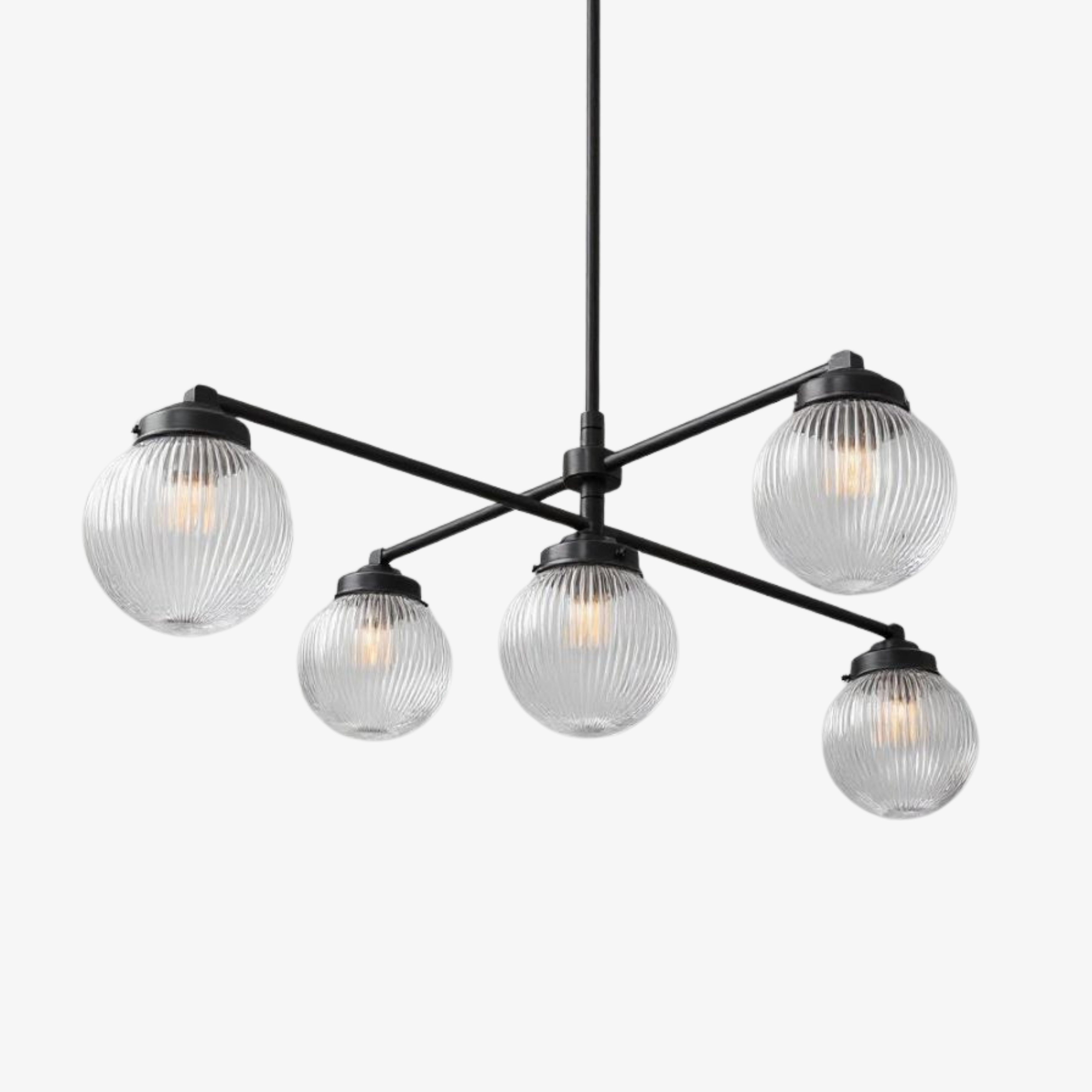 Glorica Glazen Kroonluchter met Gematteerde Glazen Bol - Moderne Verlichting van Messing voor Woonkamer HL1741