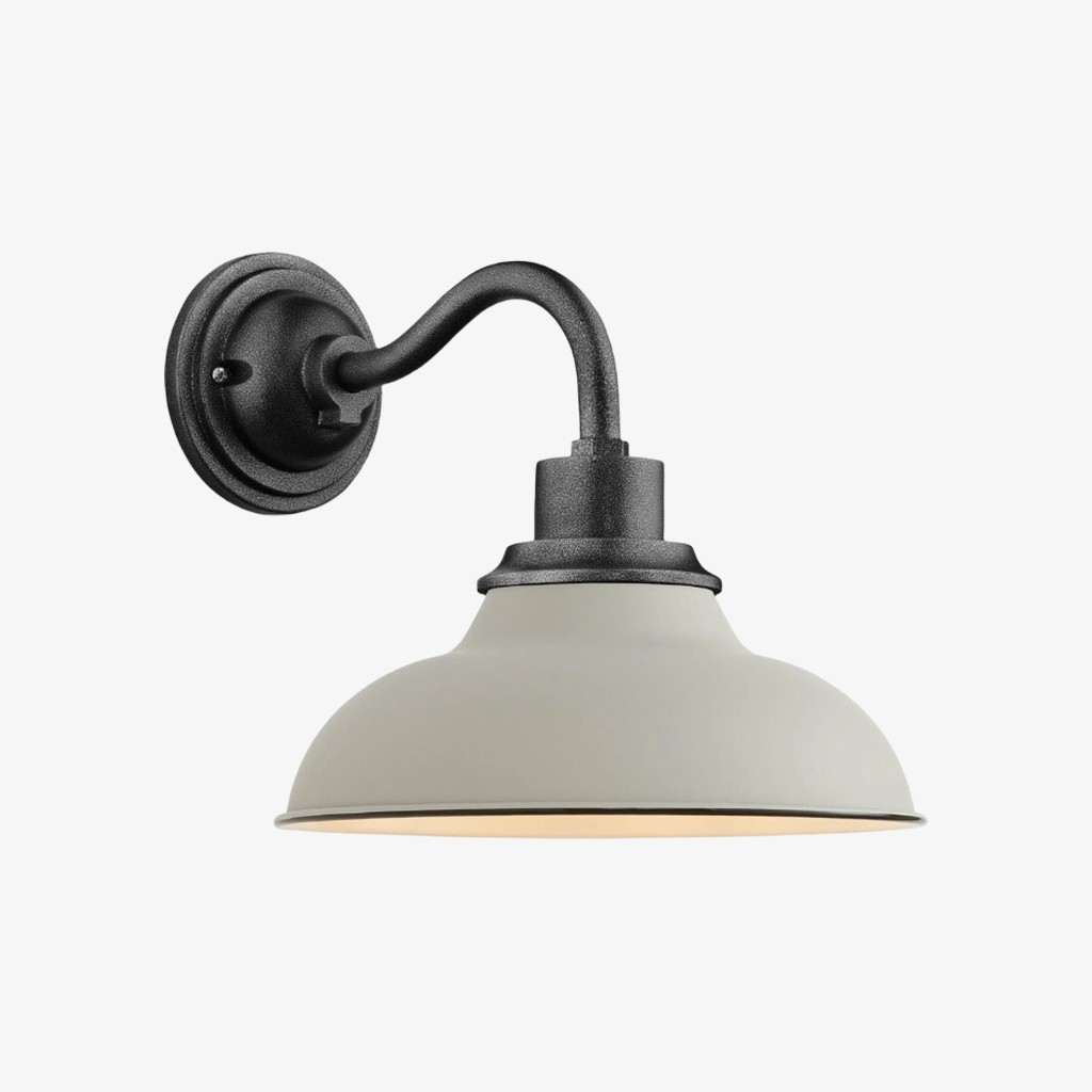 Velara Industriële Koepelwandlamp – Vintage Metalen Zwanenhalslamp voor Veranda of Terras HL2536