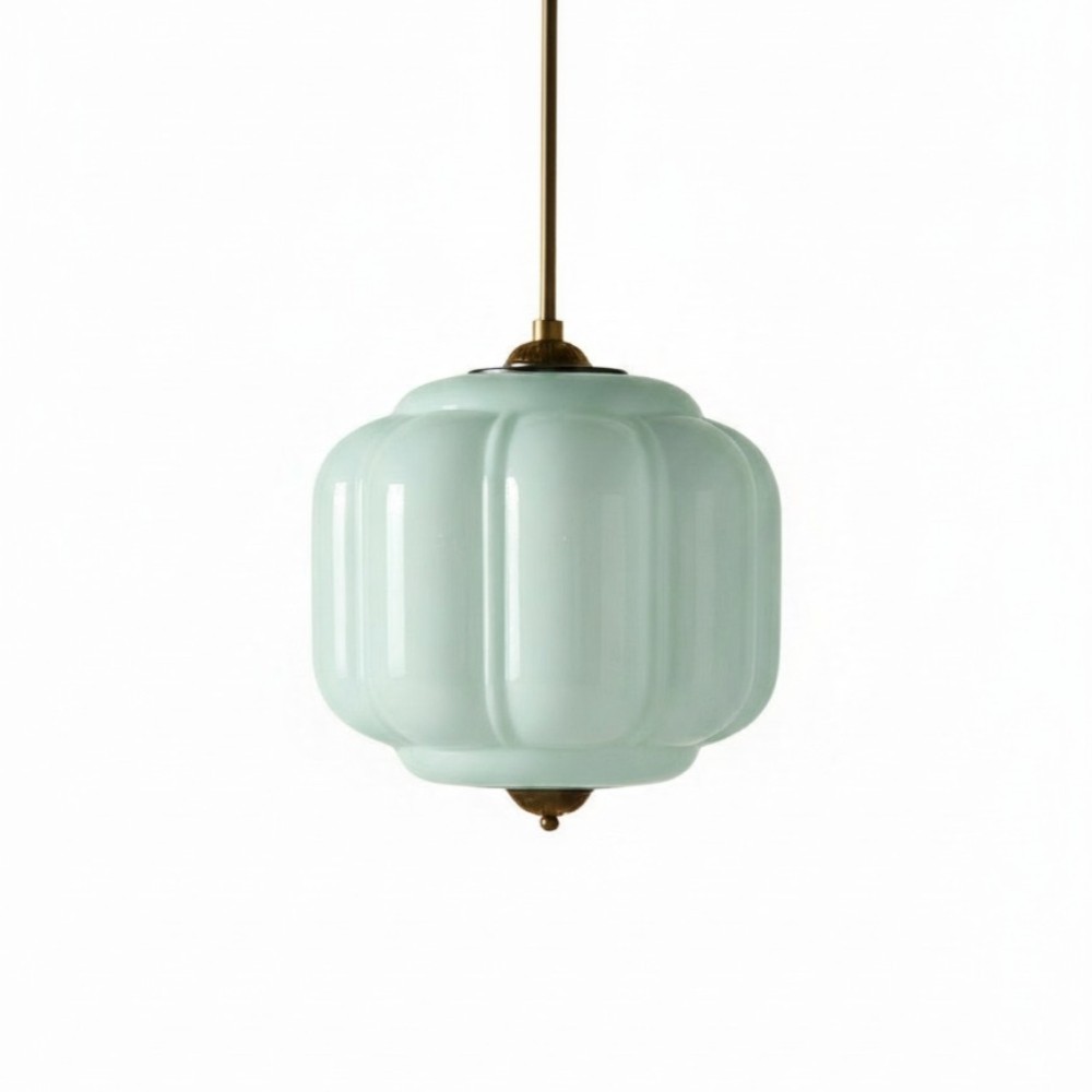 Vintage Eloise Melkglazen Hanglamp - Geribbelde Glazen Plafondkroonluchter HL1091