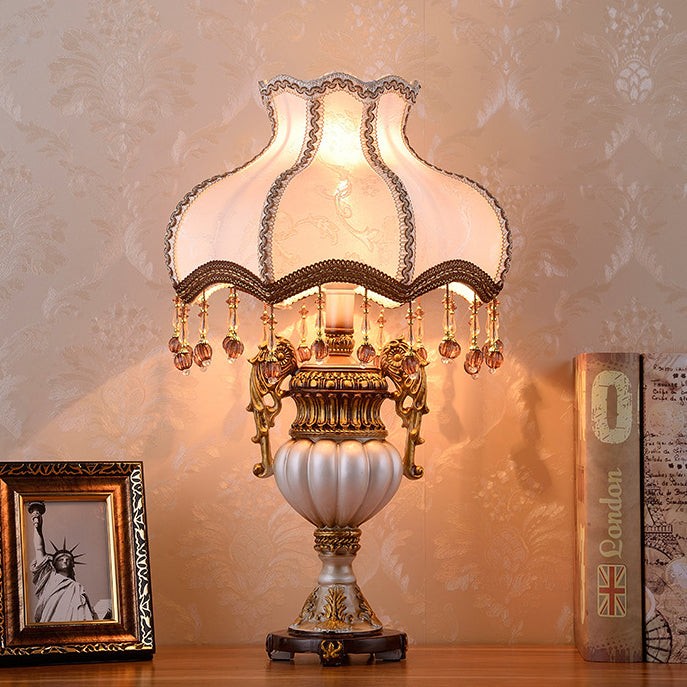 Retro Vaas Stoffen Tafellamp HL871