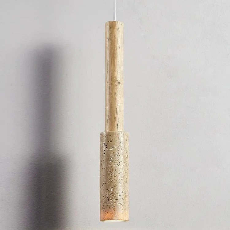 Crème travertin hanglamp met lange buis HL3485