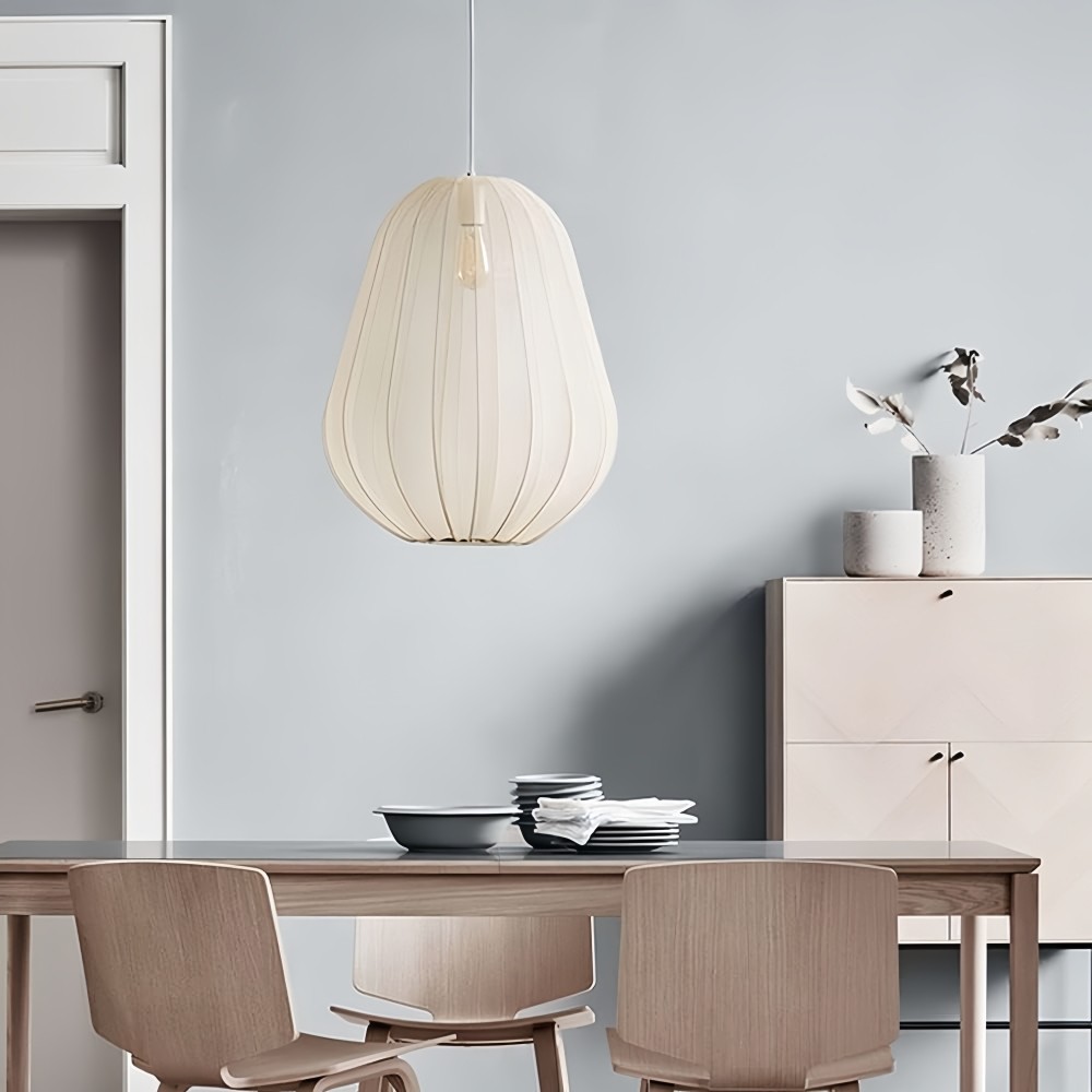 Witte stoffen hanglamp - Nordic lantaarnkap voor slaapkamer HL1316