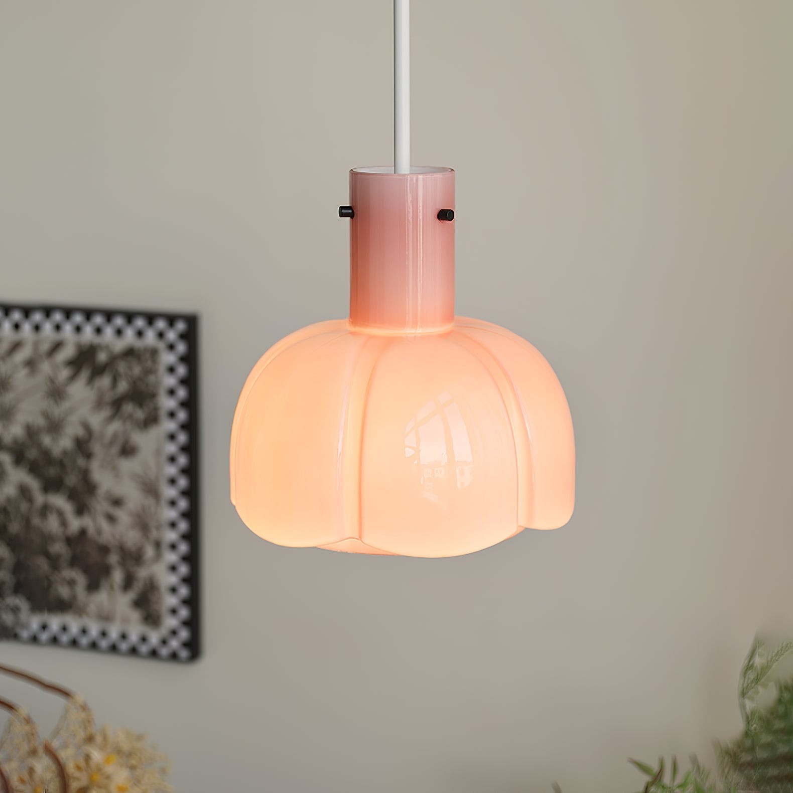 Franse pastorale stijl bloemblaadje glazen hanglamp HL637