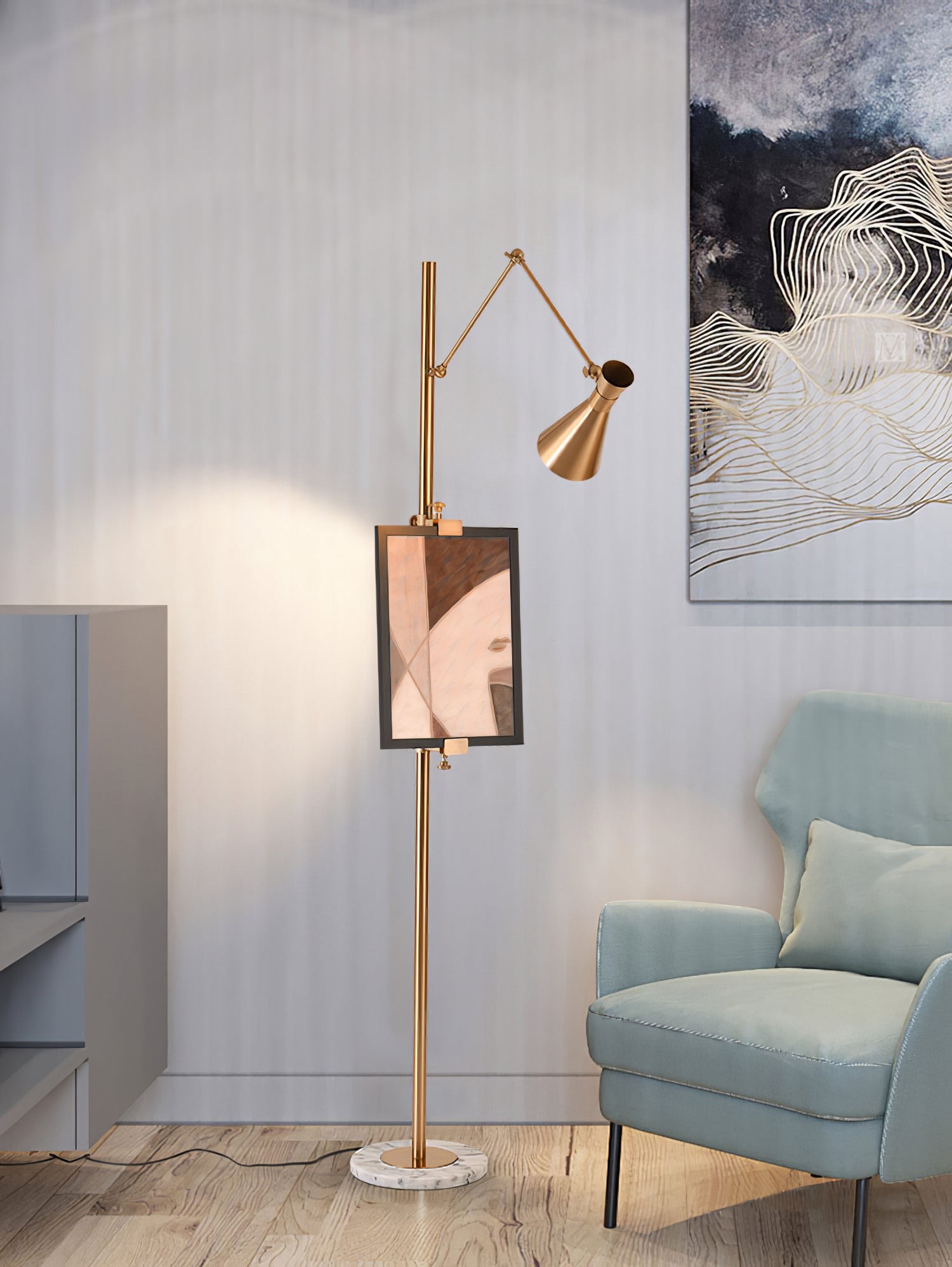 Met frameondersteuning staande lamp HL1201