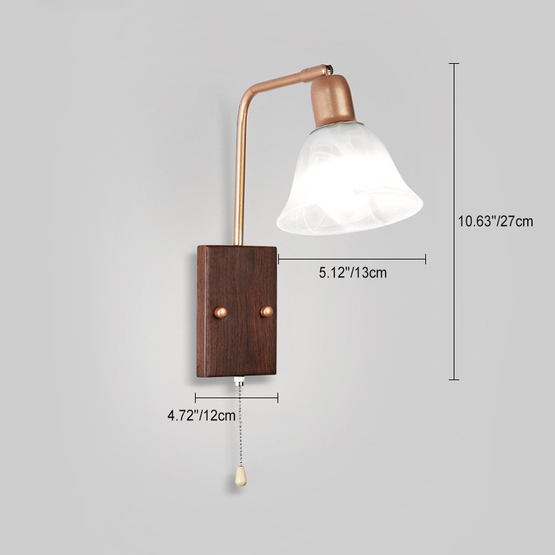 Franse ijzeren glazen bloemenwandlamp met zwenkarm en rits HL1087