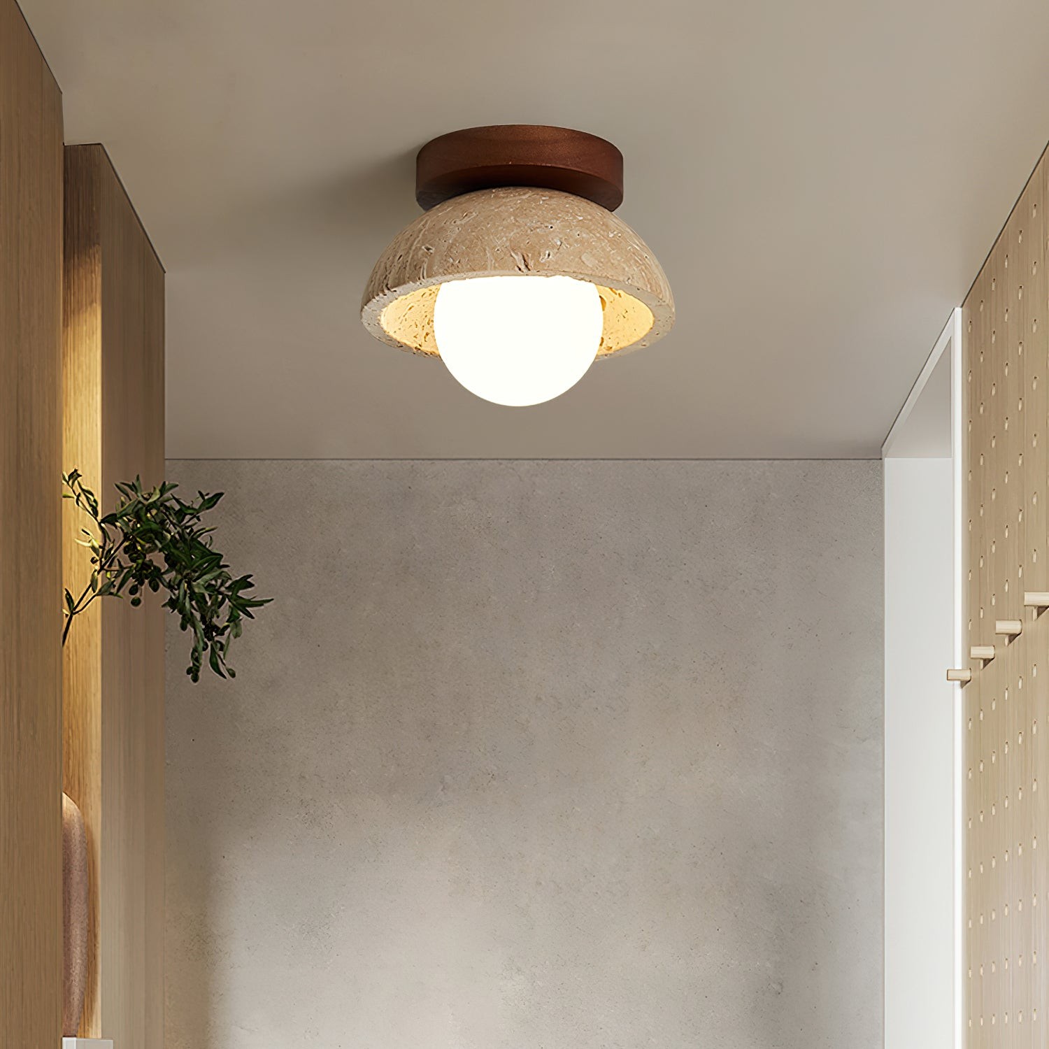 Wabi-Sabi-stijl Travertijn Plafondlamp HL817