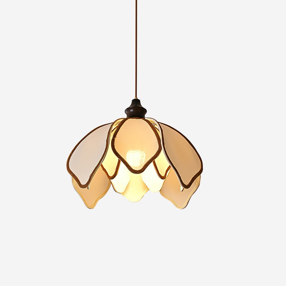 Vintage crèmekleurige bloemblaadjes hanglamp HL633