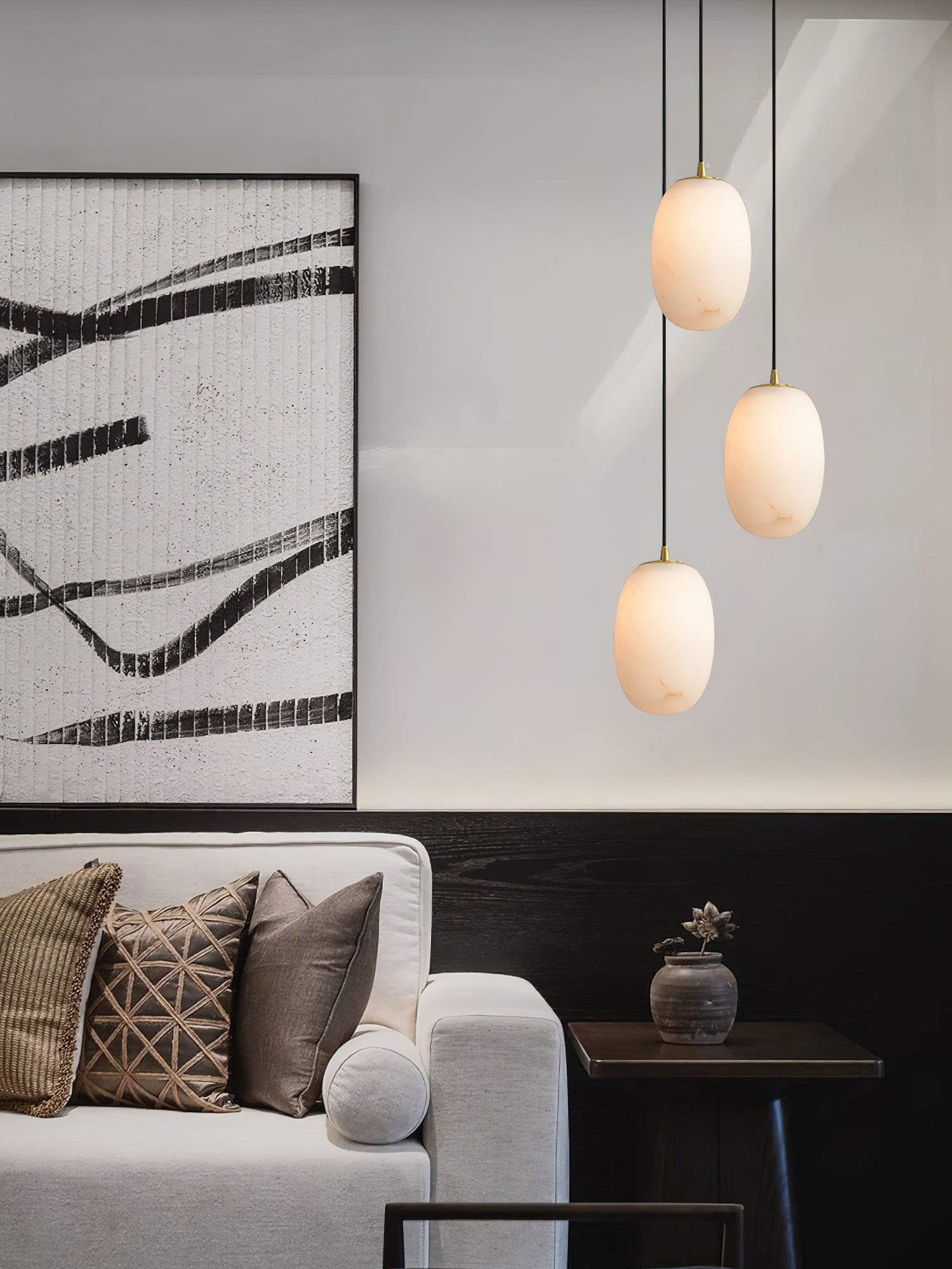 Alabaster hanglamp voor naast het bed HL2976