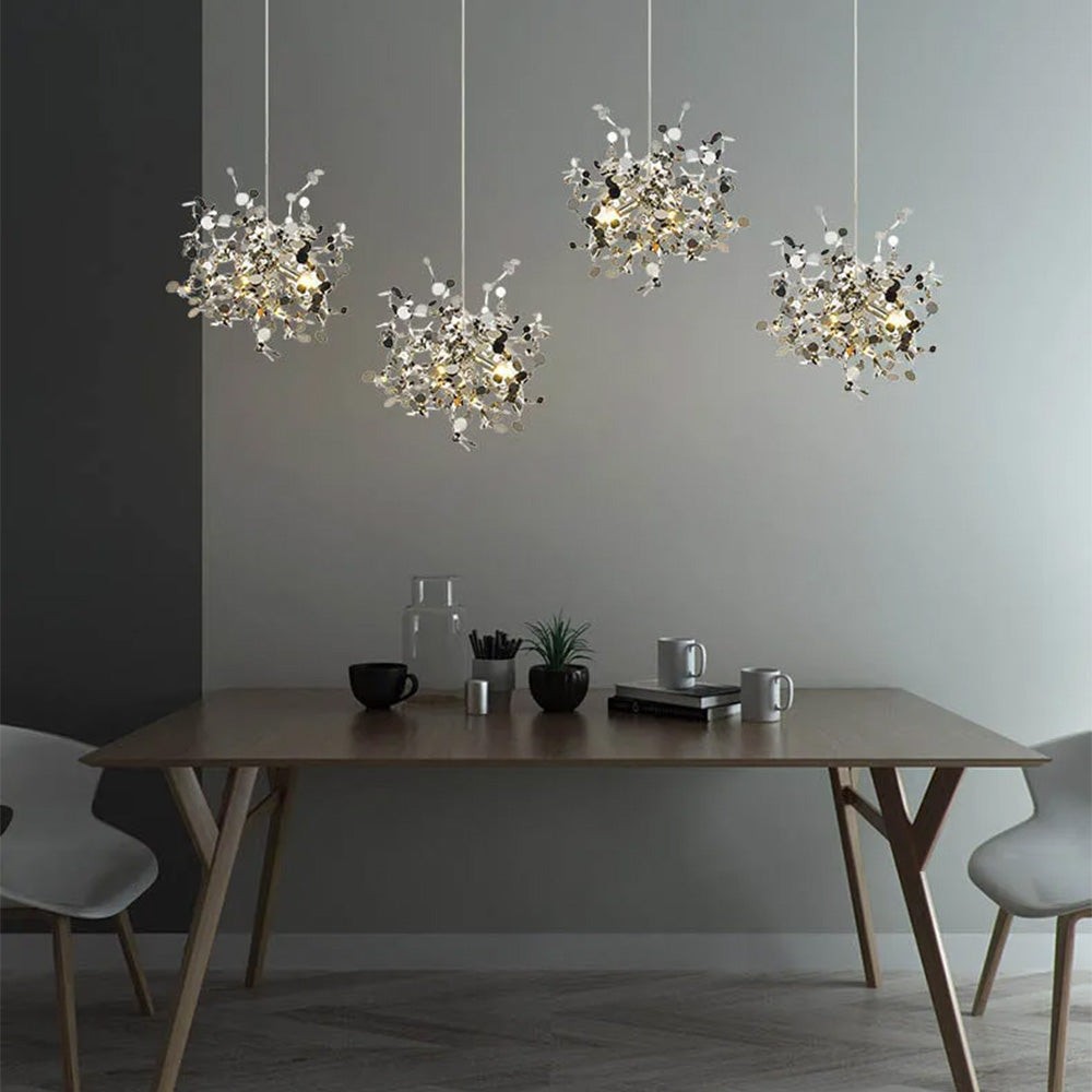 Moderne creatieve decoratieve bladroestvrijstalen hanglamp HL466