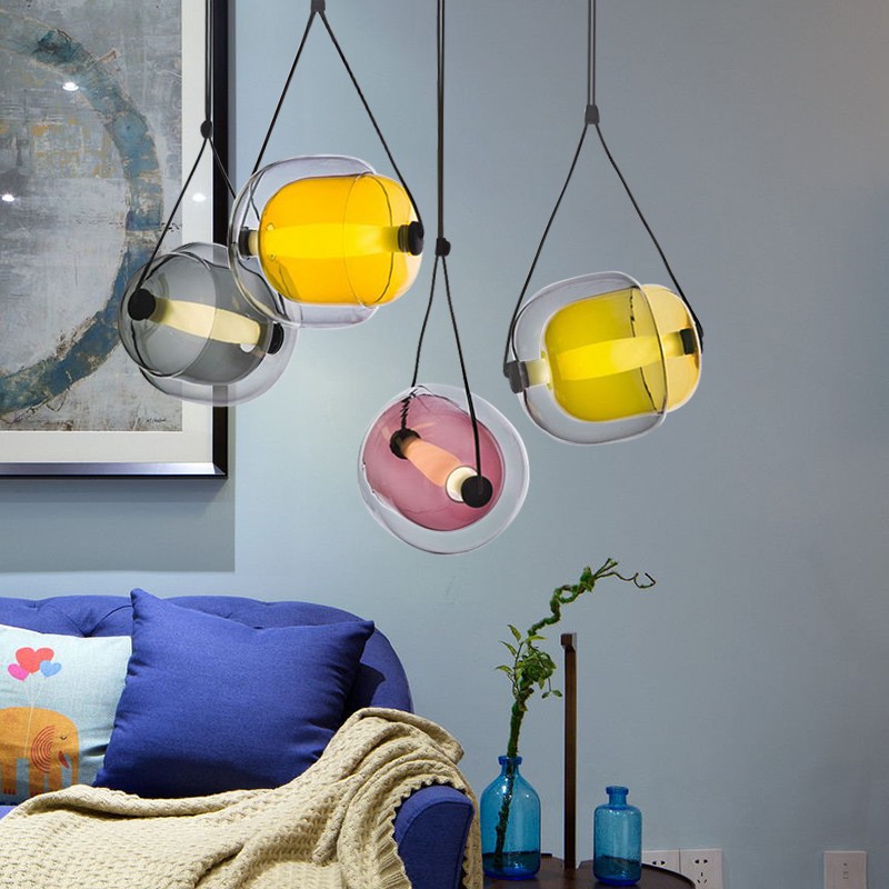 LED Capsula Hanglamp Gekleurd Glas