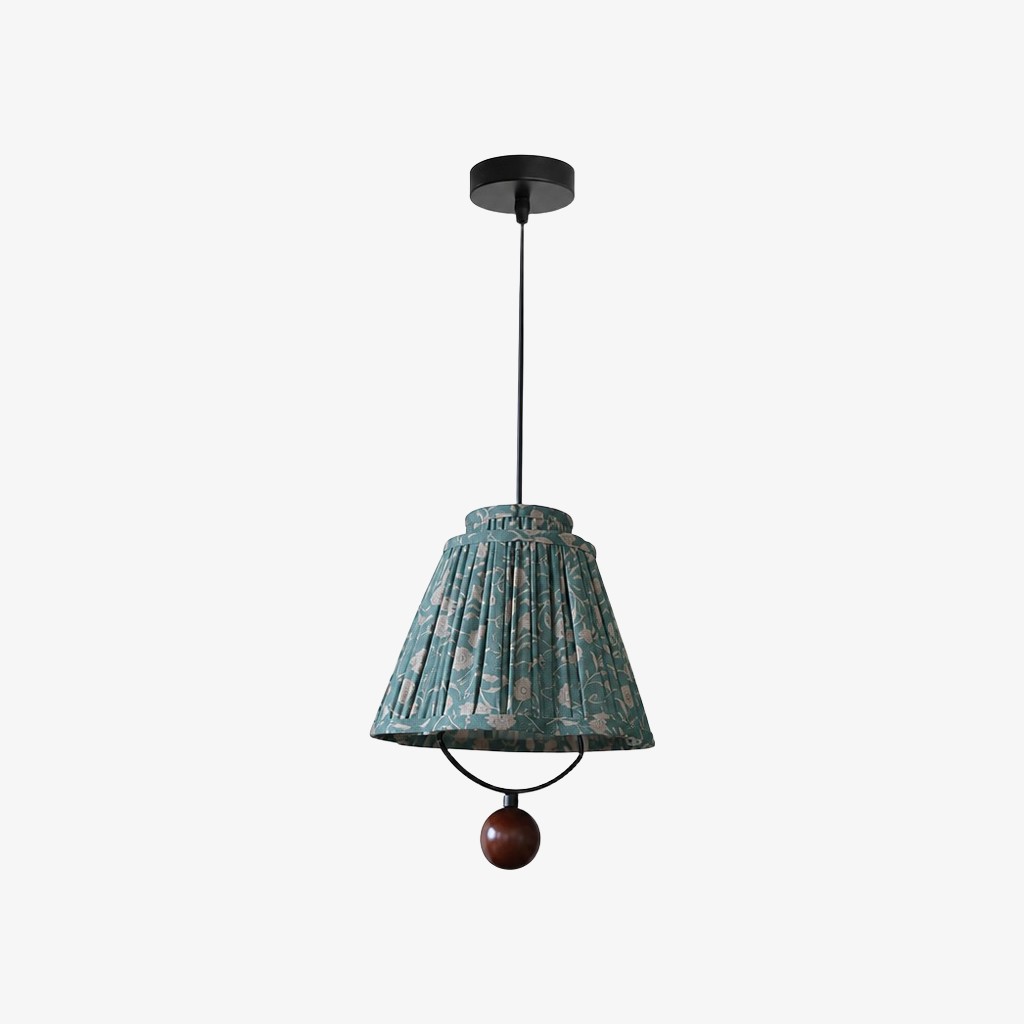 Solmire Decoratieve Hanglamp met Bloemenprint en Stoffen Bekleding - Metalen Accent Hanglamp voor Woonkamer en Eetkamer HL3561