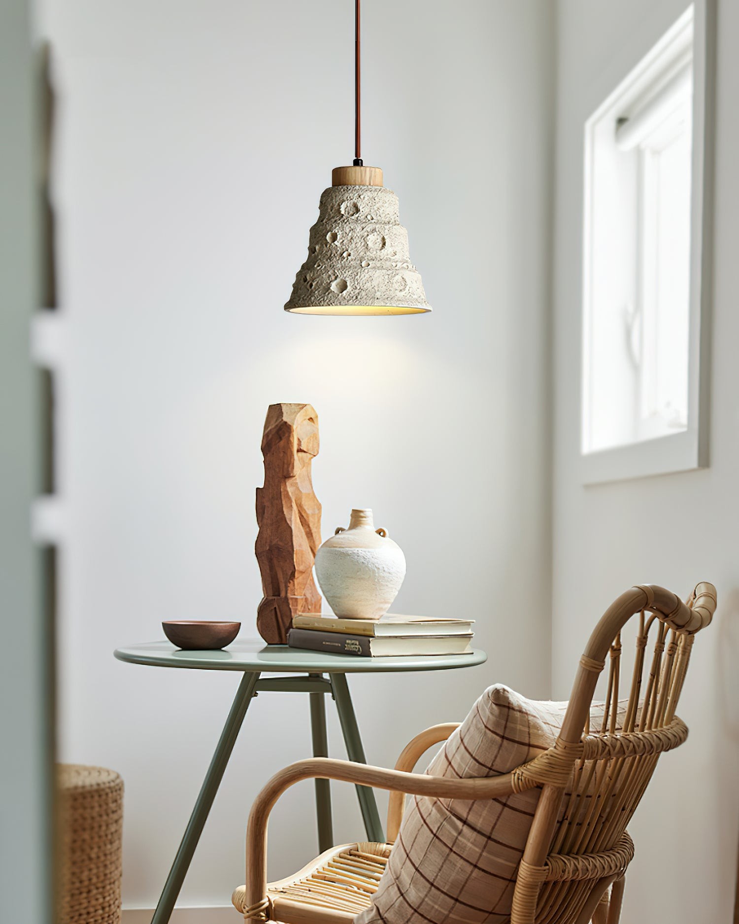 Japanse Wabi Sabi cementen belvormige hanglamp HL939