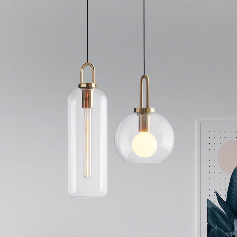 Moderne helder glas bollen fles Shade keuken hanger licht HL40