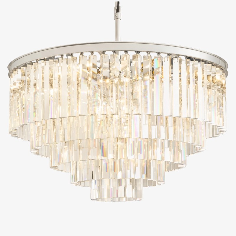 Aurevon Crystal Prism Modern Plafondkroonluchter met Metalen Frame voor Thuis en Hotel HL2298