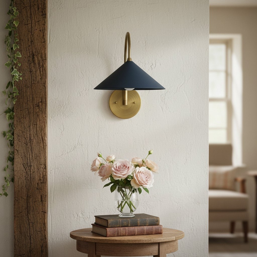 Curva Metalen Vintage Wandlamp - Elegante Kegelvormige Kap voor Slaapkamers HL1756