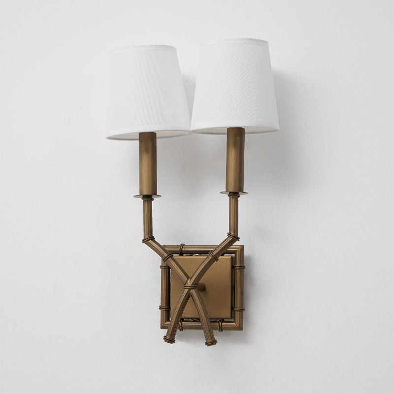 Dubbele bamboe wandlamp HL3139