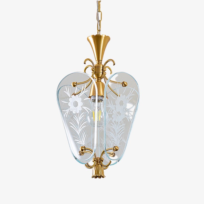 Kerise hanglamp met slanke glazen kap - design sfeerverlichting voor open ruimtes of lounges HL2294