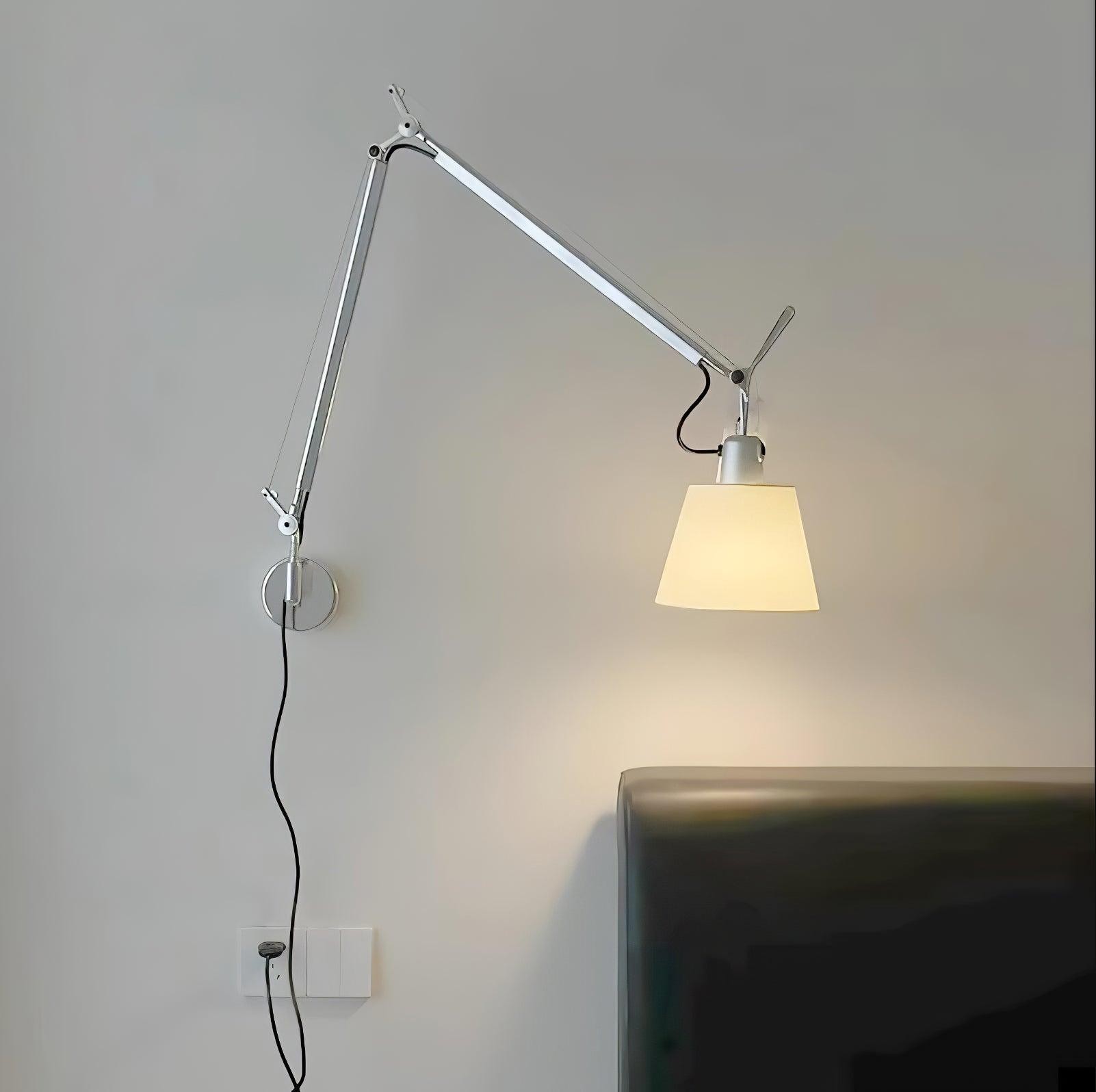 Moderne metalen wandlamp met emmerdesign en wip HL1109