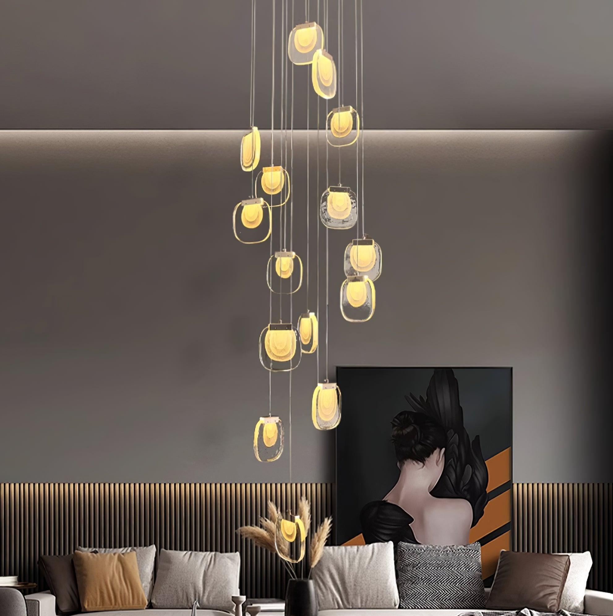 Glazen rimpel hanglamp HL532