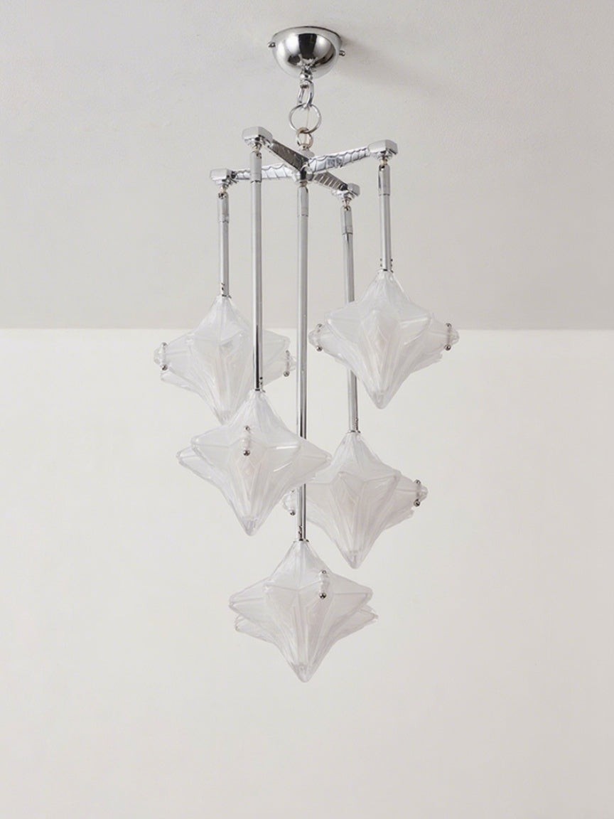 Art Deco Astris Star Kroonluchter - Decoratief armatuur van gematteerd glas voor eetkamer HL1791