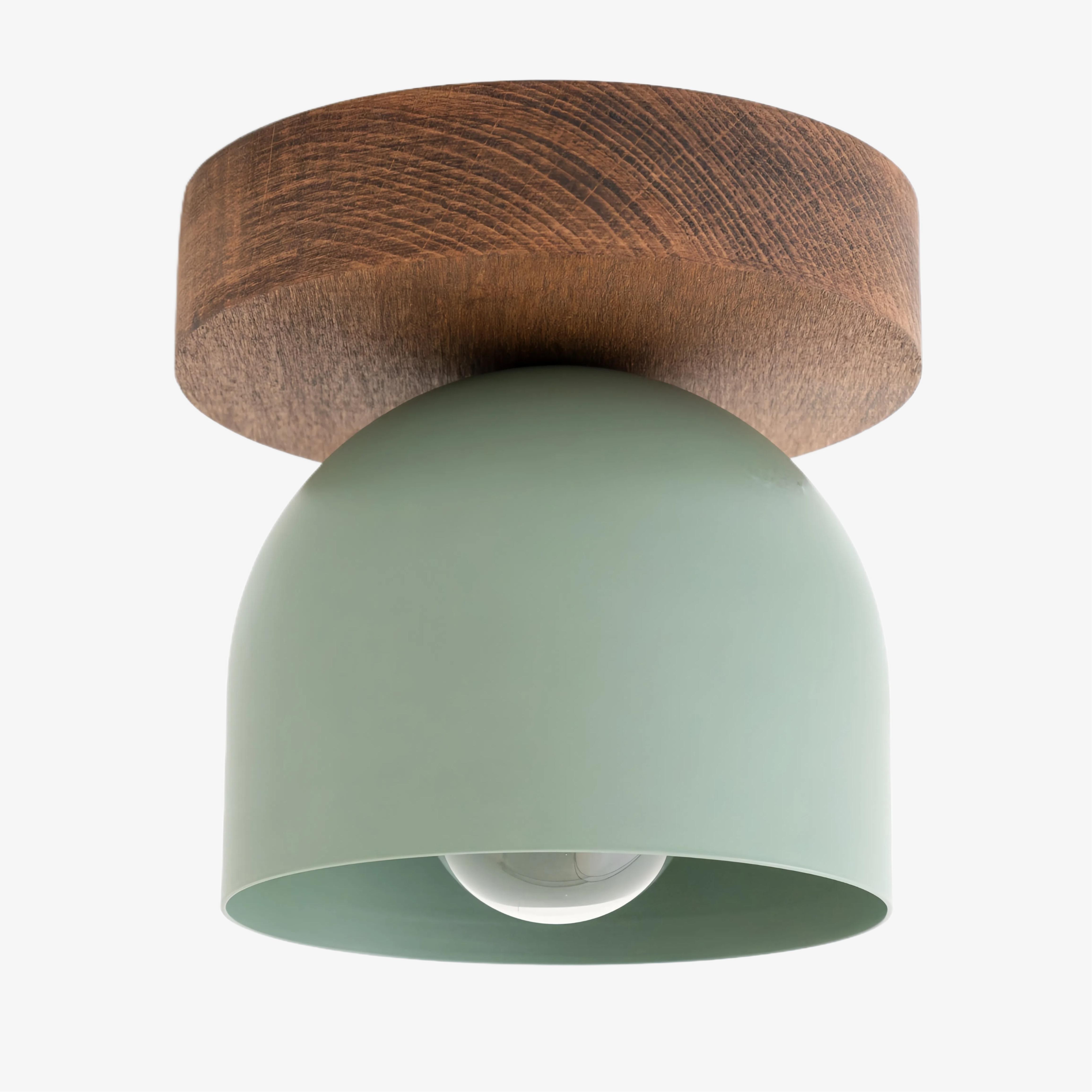 Metio Dome moderne rustieke plafondlamp - houten en metalen fusie HL1734