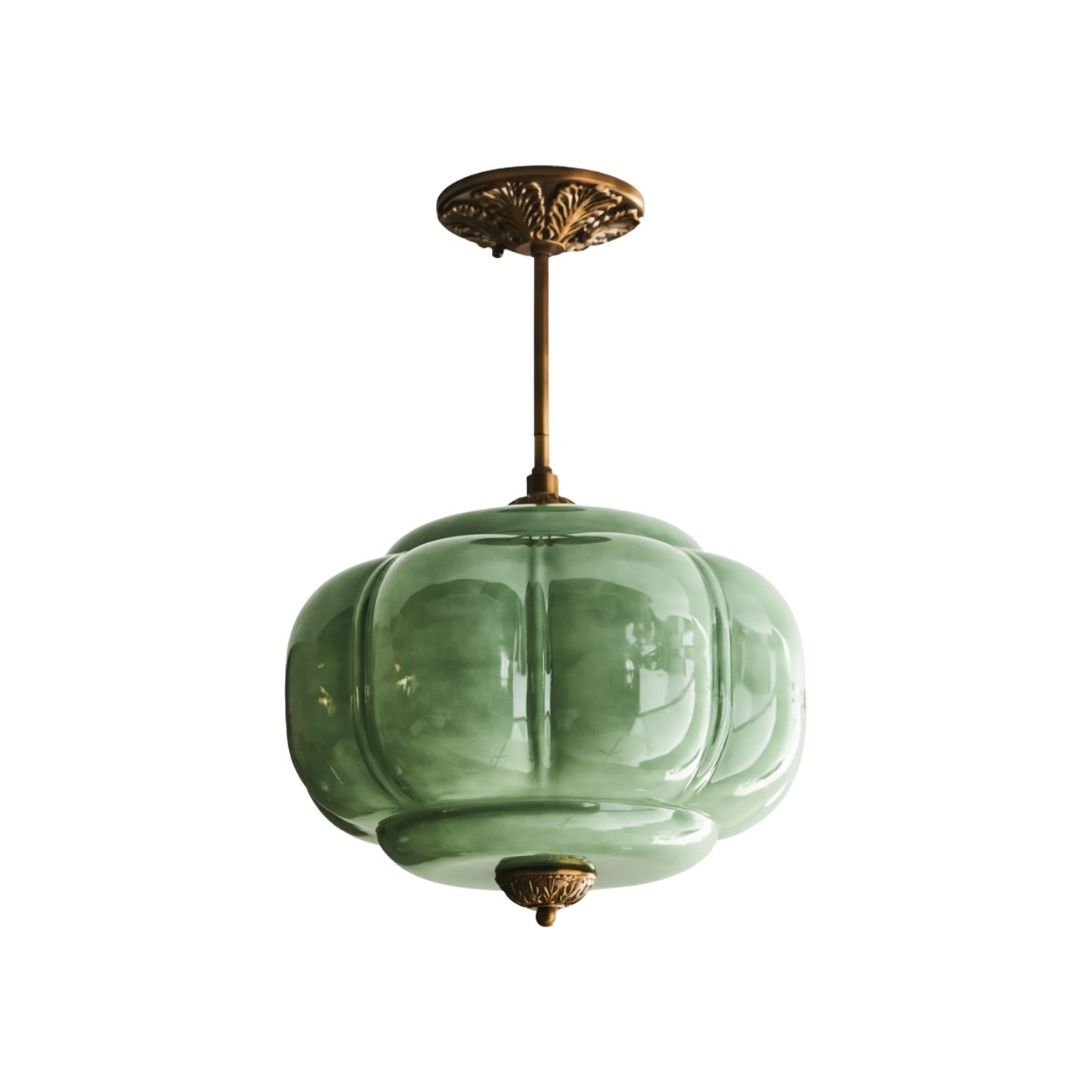 Eloise Vintage Pumpkin Glass Semi-Flush Mount Hanglamp HL950