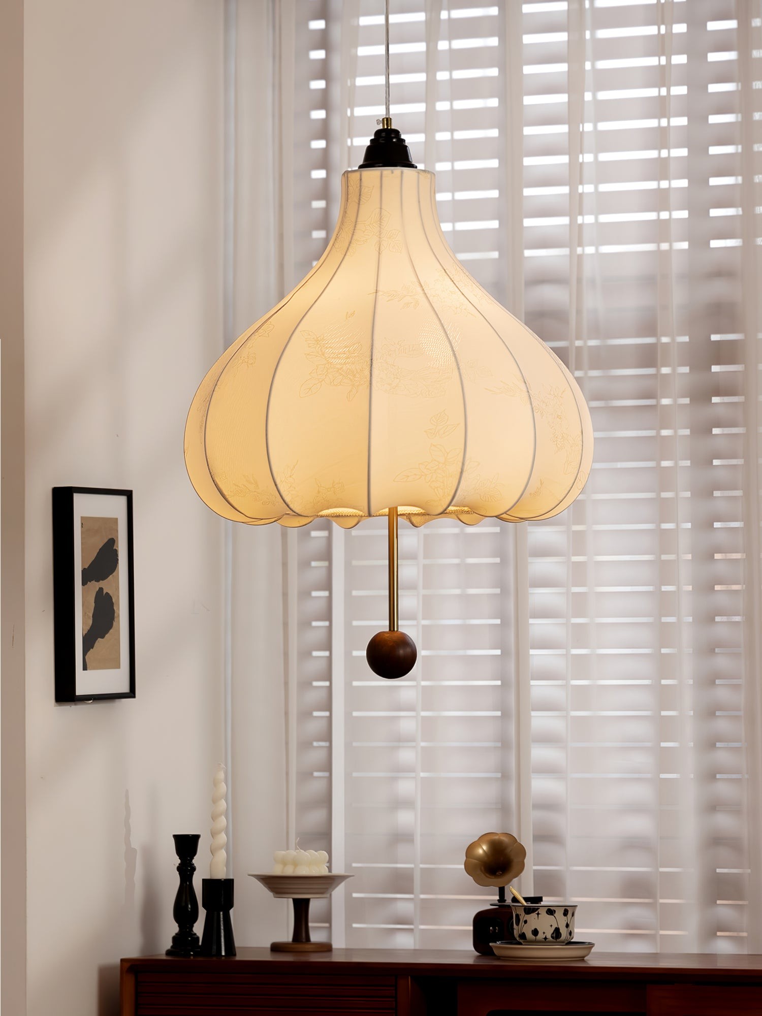 Retro Kastanje Stoffen Hanglamp HL495