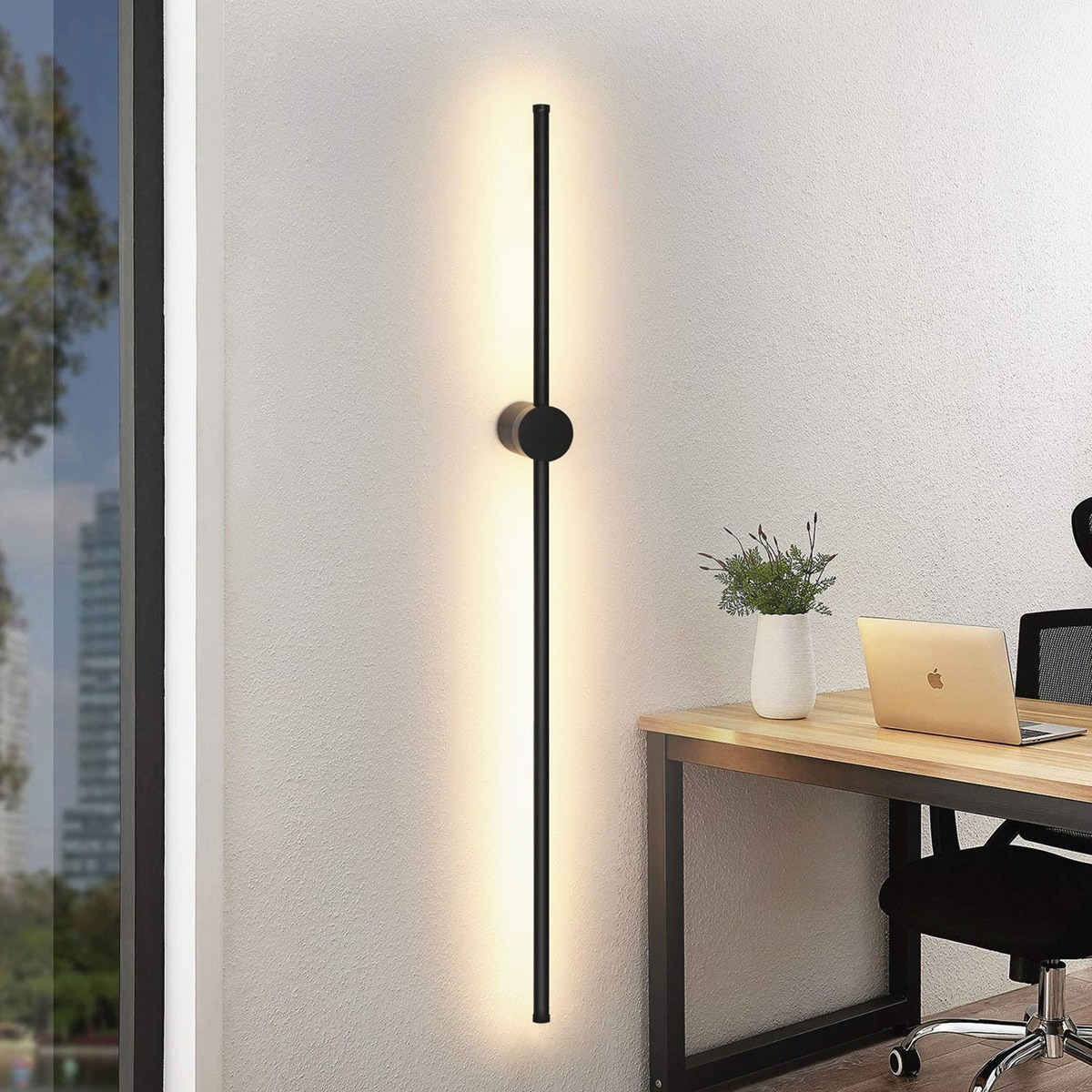 Industriële zwarte lineaire LED wandlamp HL159
