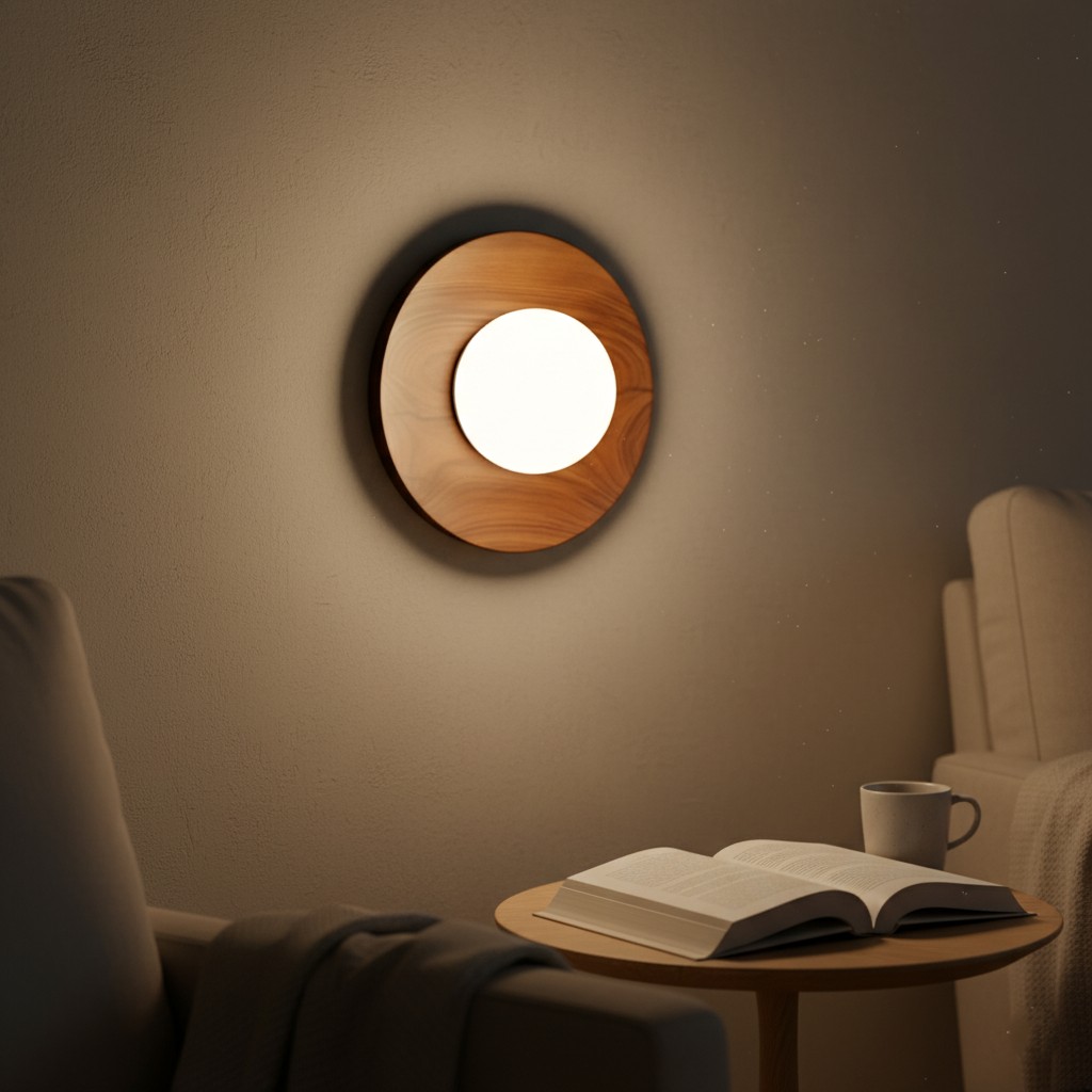 Scandinavische minimalistische LED-wandlamp van natuurlijk hout HL3333