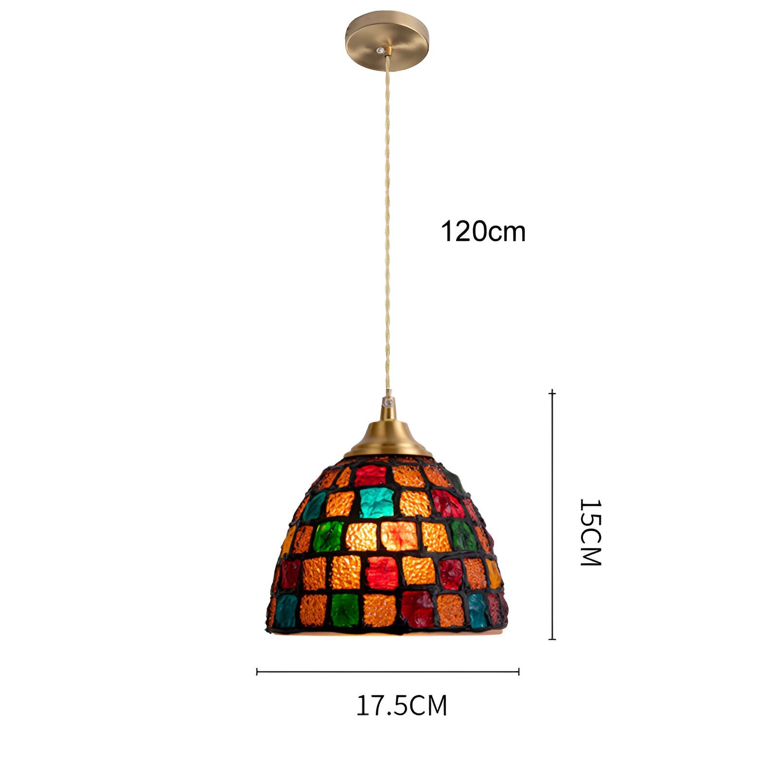 Retro kleurrijke natuurlijke schelp handgemaakte messing hanglamp HL1279