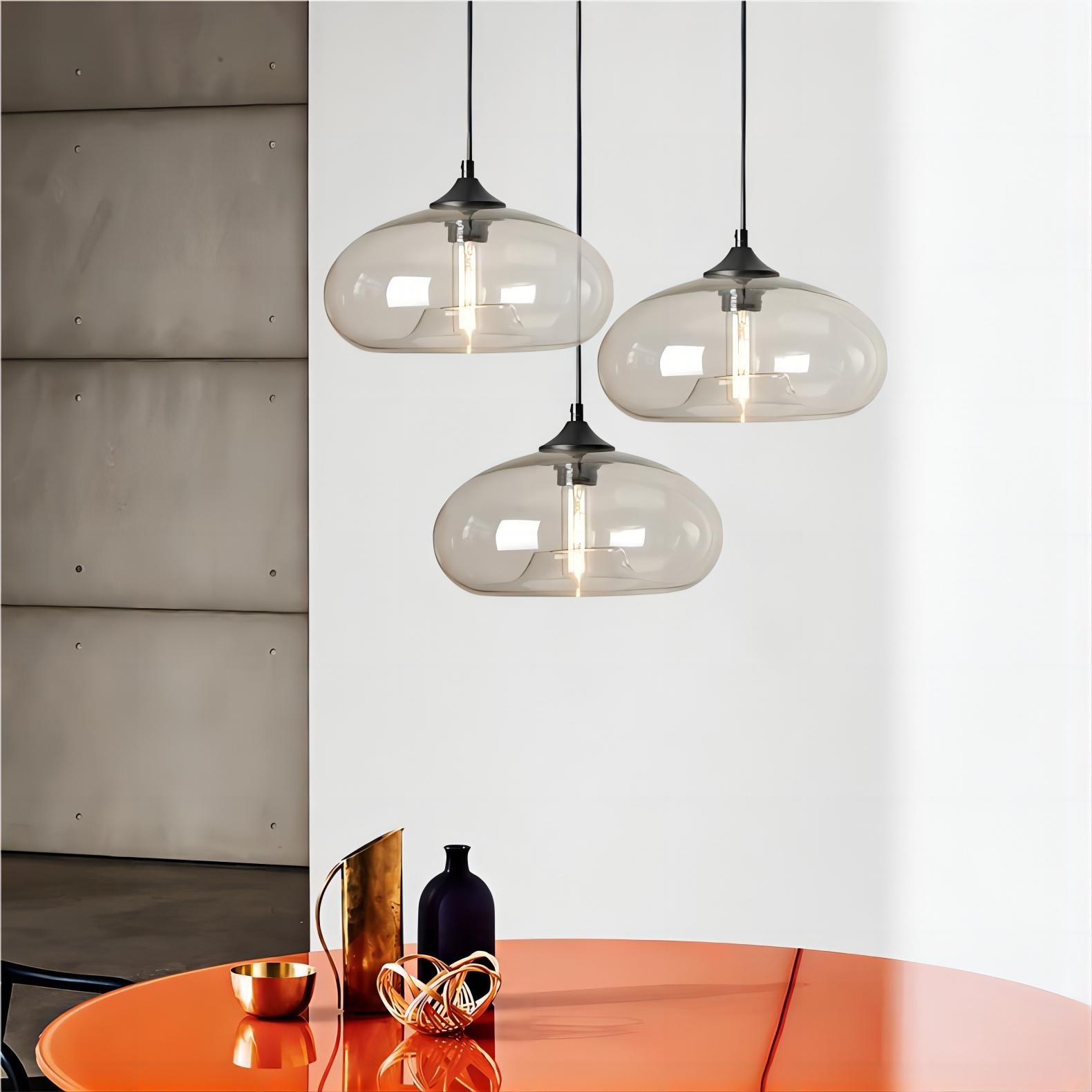 Scandinavische Macaron transparant glas kunst hanglamp HL109