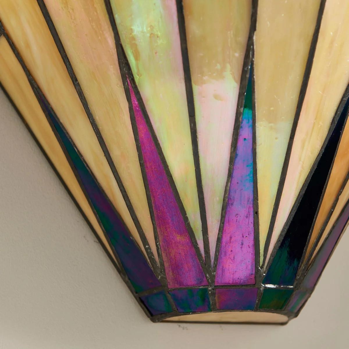 TF Dark Star Art Deco Star Tiffany wandlamp - Geometrische lamp van gebrandschilderd glas voor hal en woonkamer HL2123