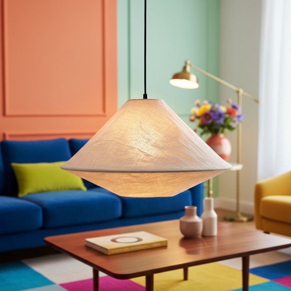 Zalen opvouwbare stoffen lampenkap - Handgemaakte geweven hanglamp voor sfeer in de eetkamer en hal HL1918