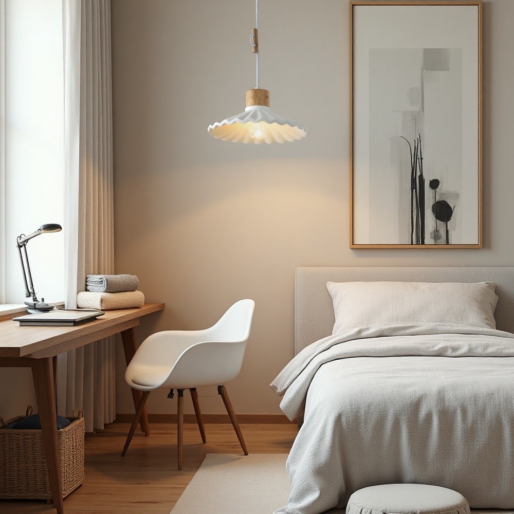 Cement Macaron hanglamp - moderne geplooide kap voor hal HL1328