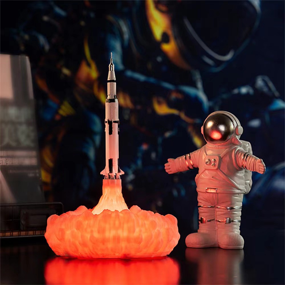 Creatieve 3D-geprinte vliegtuig vuurdraak tafellamp HL336