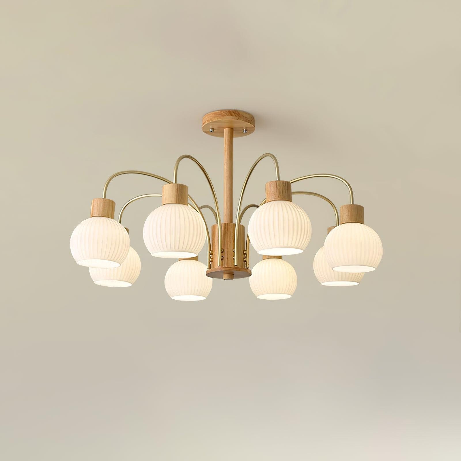 Wabi-sabi houten kroonluchter HL461