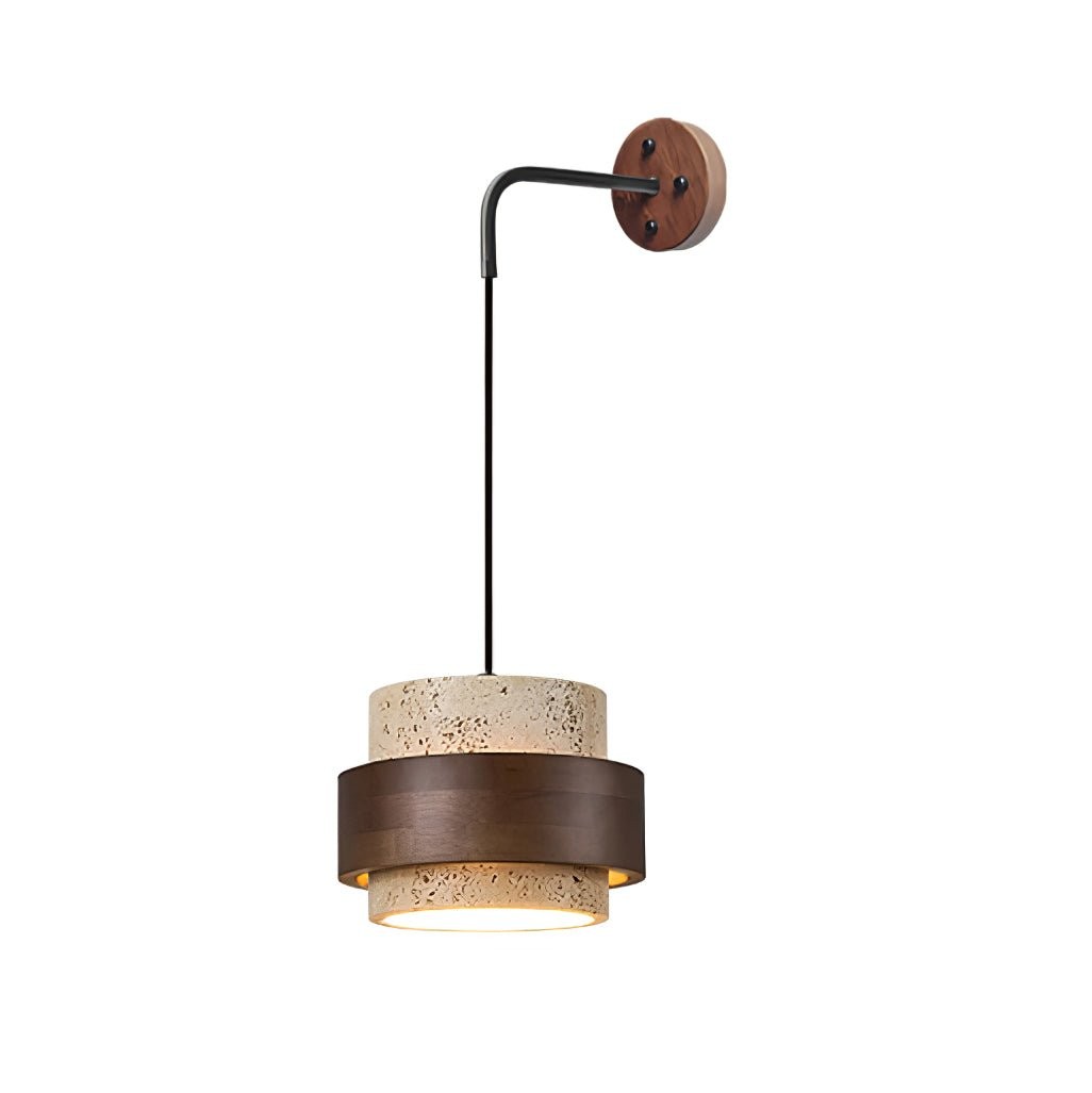 Stonova Travertine Emmer Houten Ring Wandlamp HL1114